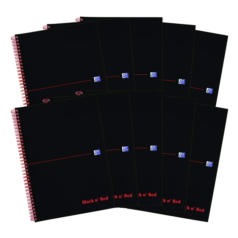 Black n Red Notebook Soft Cover Wirebound Perforated 90gsm Ruled 100 Pages A4 Ref F66368 [Pack of 10]