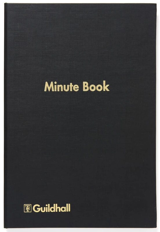 Exacompta - Ref 32/MZ - Guildhall - Meeting Minutes Book, 160 Pages 95gsm Paper, 298 x 203mm, Fully Bound in Black Vinyl, Feint Blue Rulings, Numbered Pages
