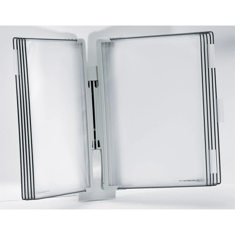 Tarifold Office Wall Display Unit with 5 Clip-on Index Tabs and 10 Pockets A4 Grey Ref 714300