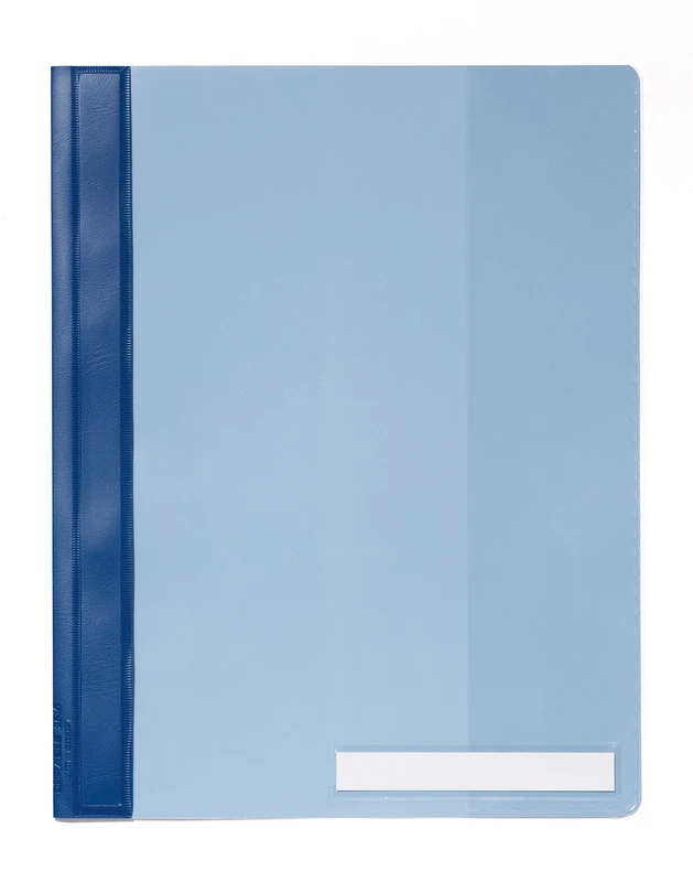 Durable Management Flat File Plastic Clear Front with Title Strip A4 Blue