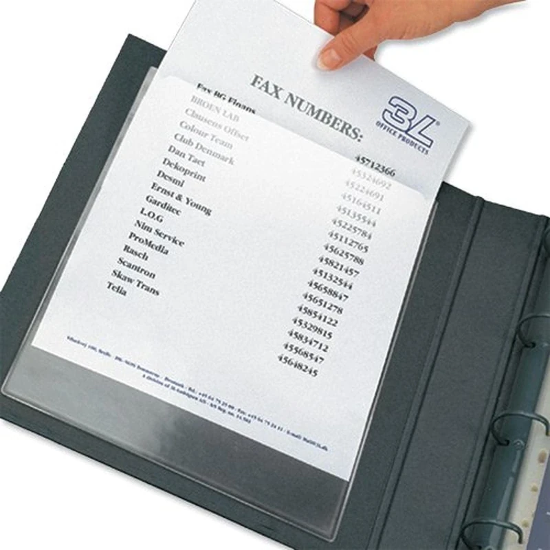 3L Filing Pockets Polypropylene Full Size Self-adhesive A4 Clear Ref 10093 [Pack of 50]