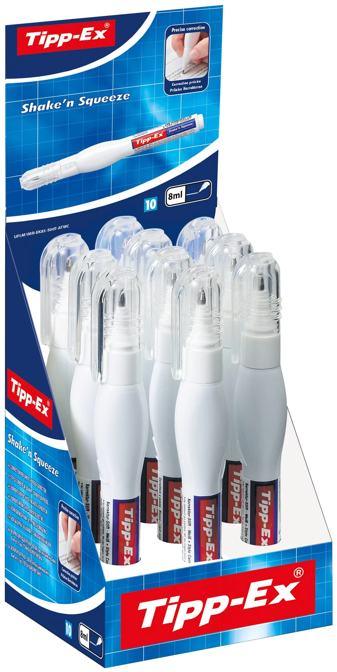 Tipp-Ex Shake'n Squeeze Correction Pens – 8 ml, Box of 10