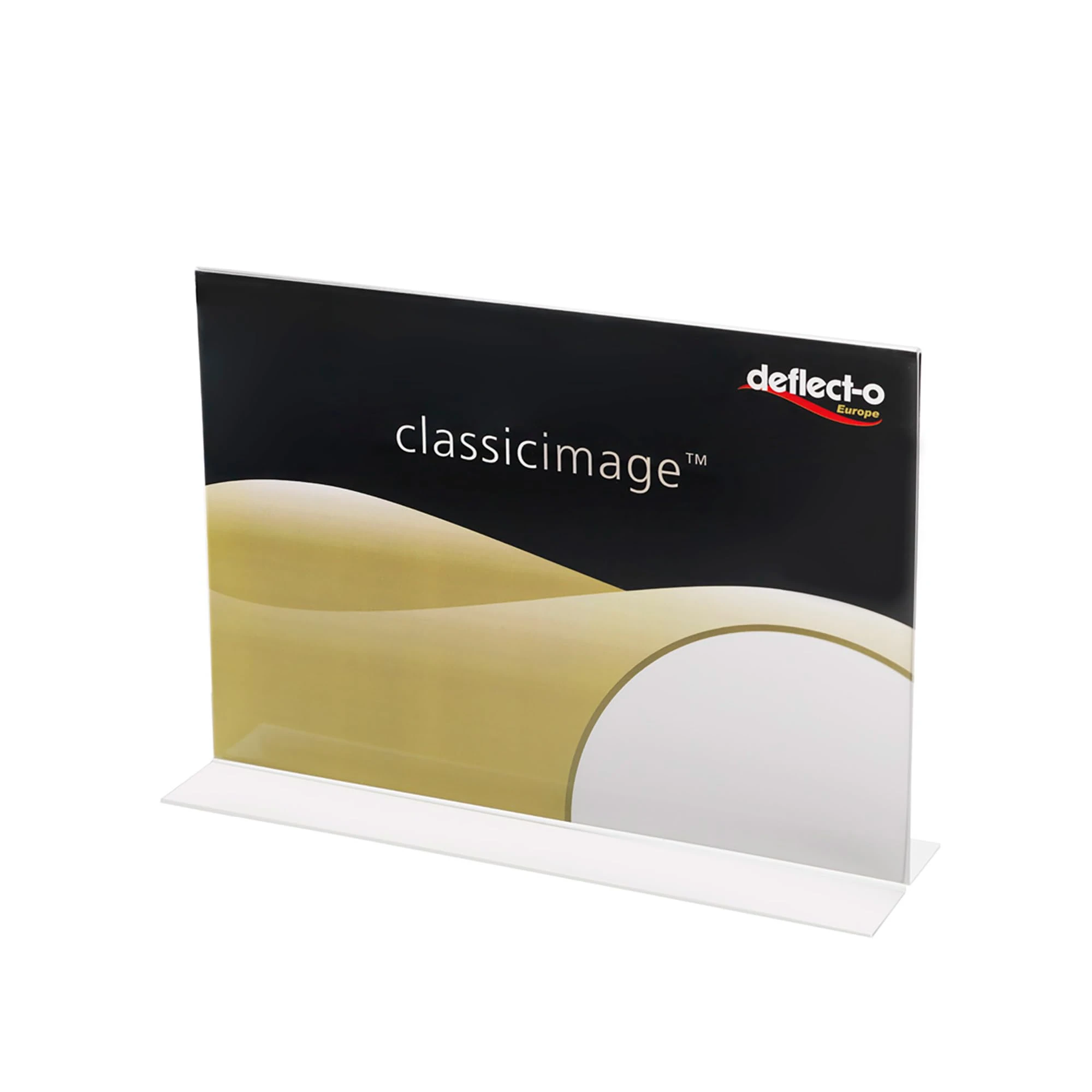 Deflecto 47701 A4 Landscape Stand up Sign Holder - Crystal Clear