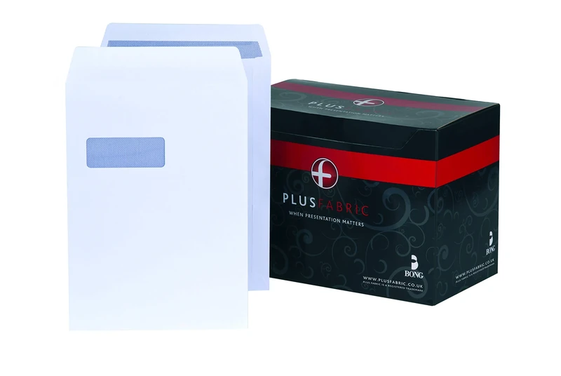 Plus Fabric C4 Prestige White 120gsm Window Self Seal Pocket Box of 250 Envelopes