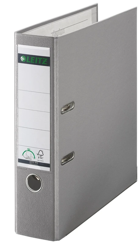 Leitz Lever Arch File, Grey, Plastic, Foolscap, 8 cm spine, 11100085