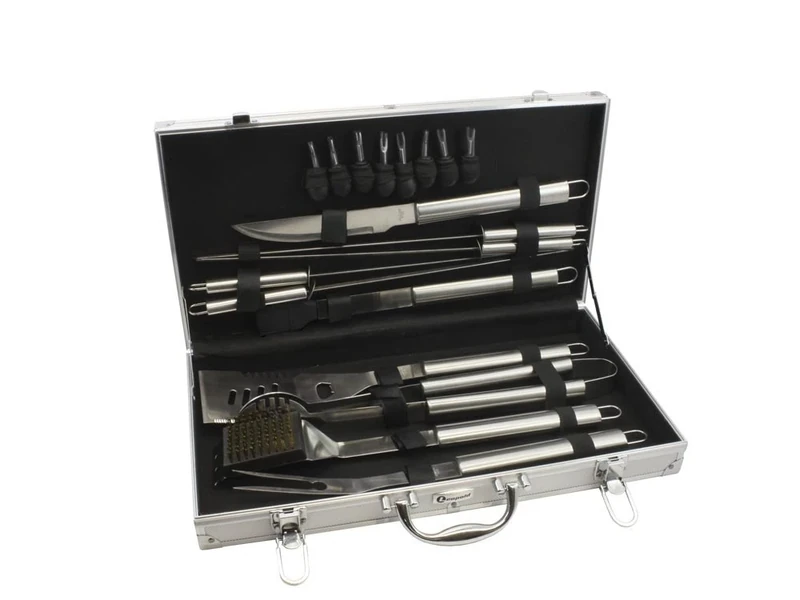 Leopold Vienna Barbecue Case, Silver, 18-Piece - Image 1