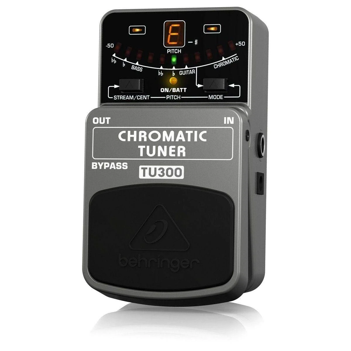 Behringer TU300 Chromatic Tuner Pedal for Guitar and Bass with Bright LED Display and Accurate Tuning
