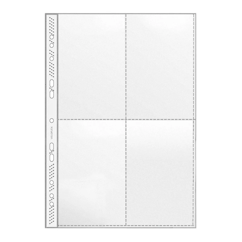 Document Sleeves DIN A4 with 4 x A6 Sections Portrait Format Polypropylene Pack of 100