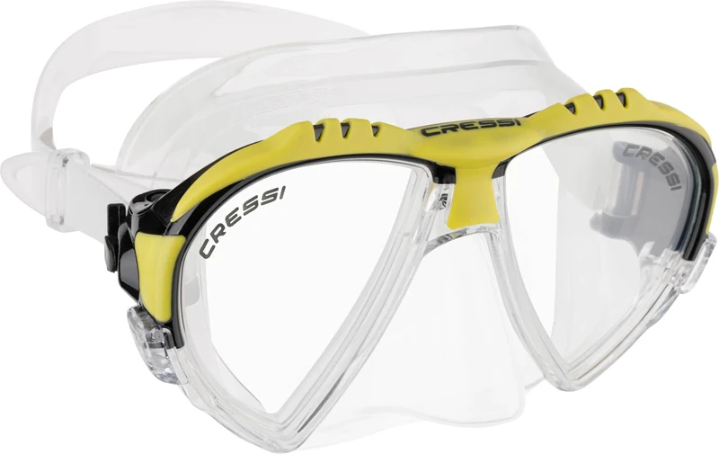 Cressi Adult Matrix Snorkelling Mask - Clear/Yellow