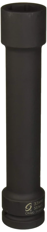 SUNEX Tools 533MEL 1-Inch Drive Extra Long Metric Impact Socket, 33-Mm