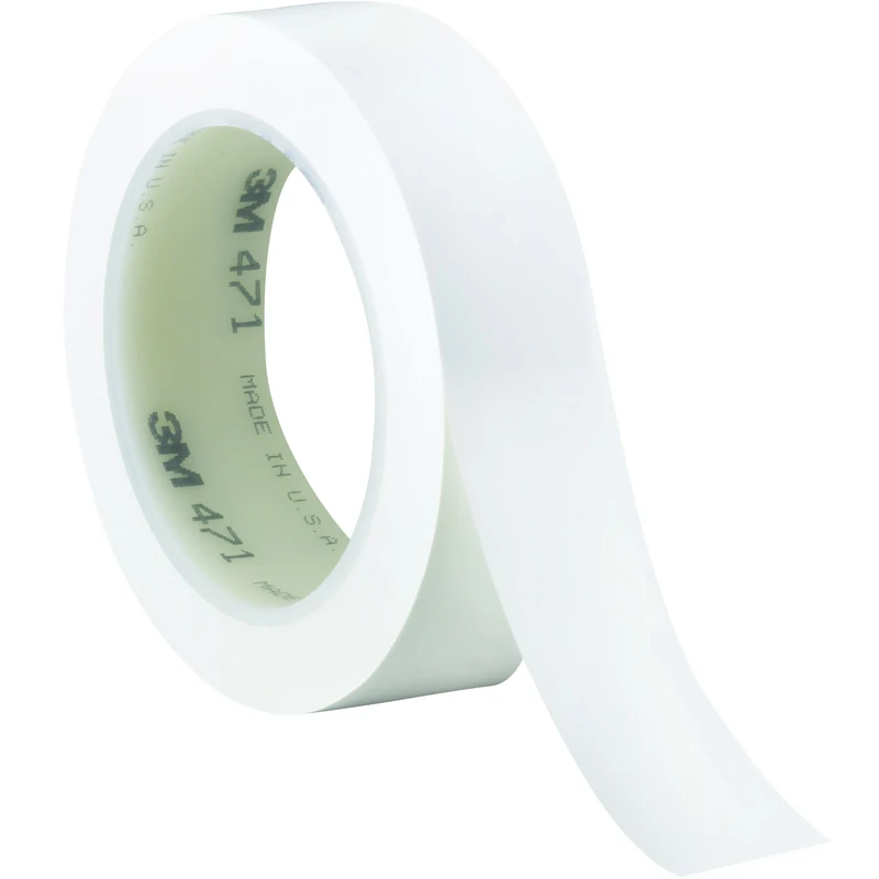 3M 471 Vinyl Tape, 25 mm x 33 m, White, Pack of 36