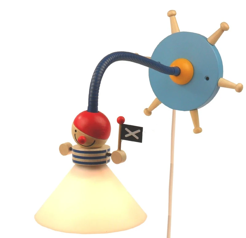 Niermann Standby Wood/Plastic/Metal Wall Reading Light, Pirate, E14 (Small Edison Screw), Multi Colour