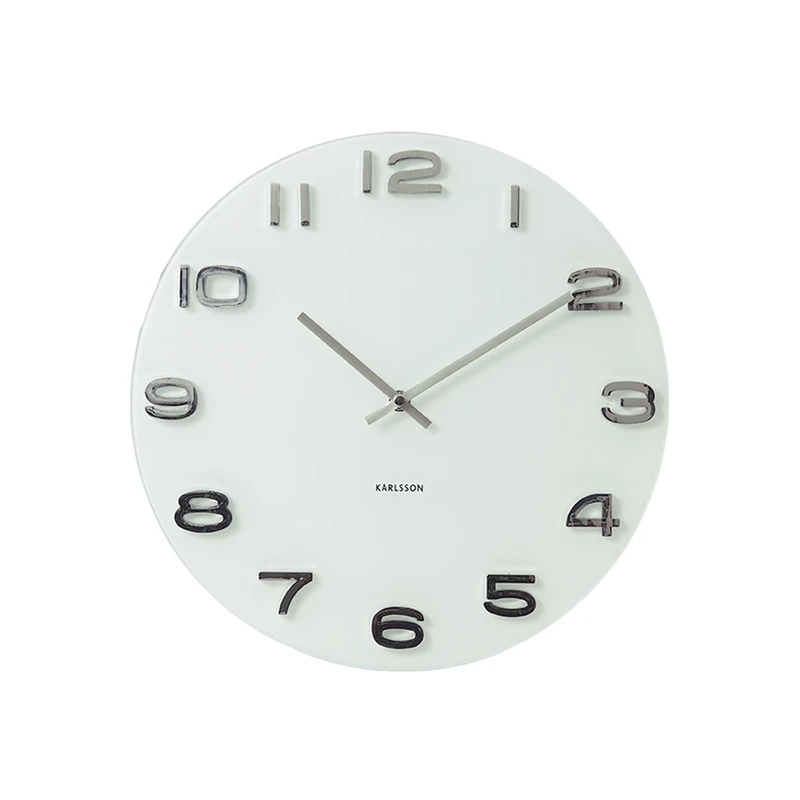 Karlsson Vintage Round Glass Wall Clock, White