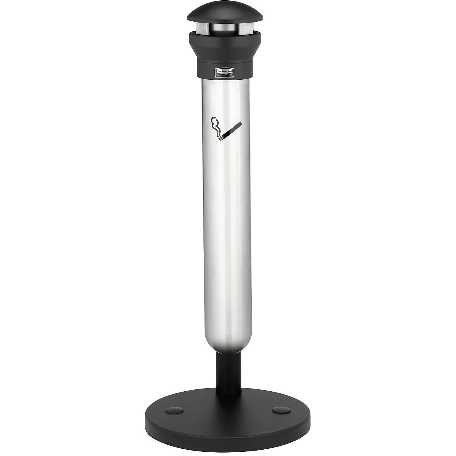 Rubbermaid Infinity Stand Alone Smoking Receptacle - Stainless Steel/Black