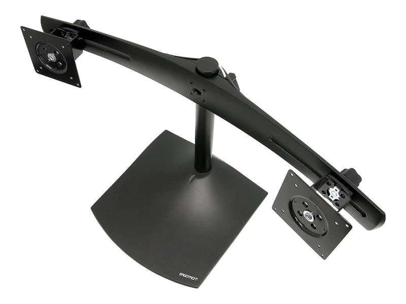 Ergotron DS100 Dual-Monitor Desk Stand, Horizontal - Stand for dual flat panel - aluminium, steel - black - screen size: up to 24"