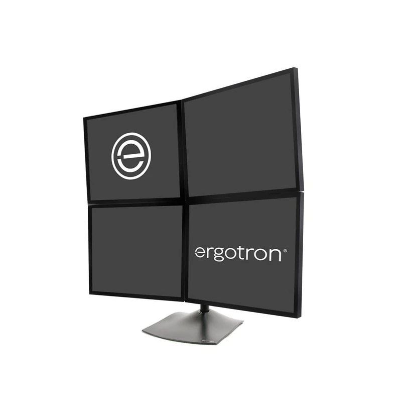Ergotron DS100 Quad-Monitor Desk Stand - Stand for quad flat panel - aluminium, steel - black - screen size: up to 24"