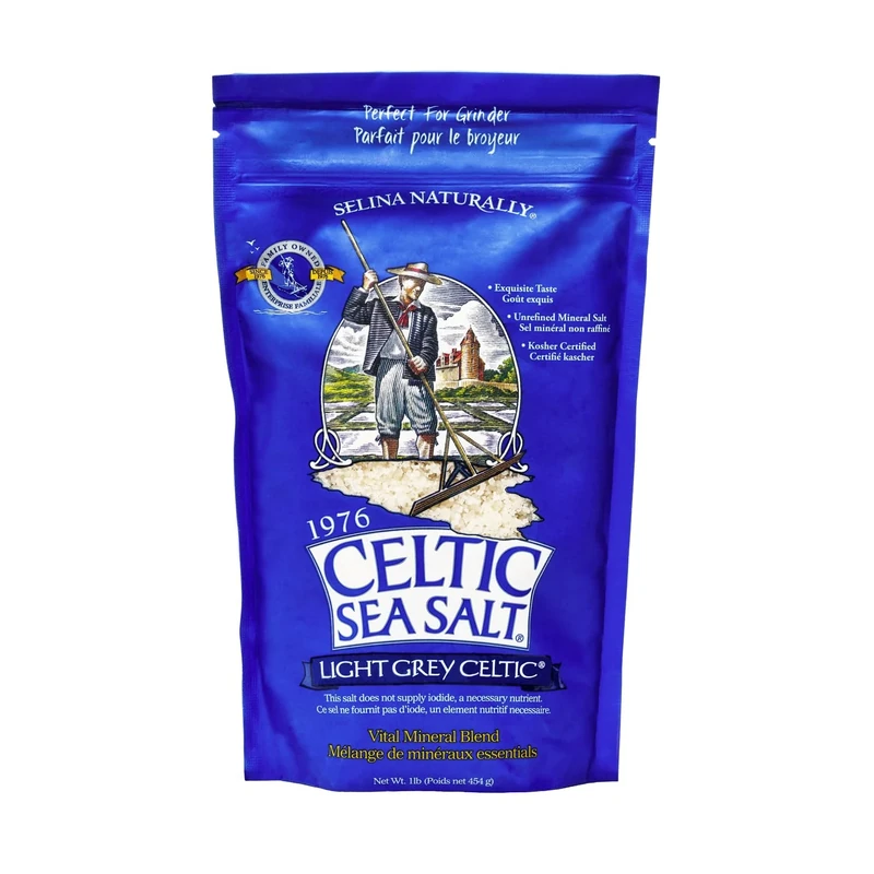 Light Grey Celtic Sea Salt - 454g Resealable Bag - Additive-Free, Delicious Sea Salt, Perfect for Cooking, Baking and More - Gluten-Free, Non-GMO Verified, Kosher and Paleo-Friendly - Image 1