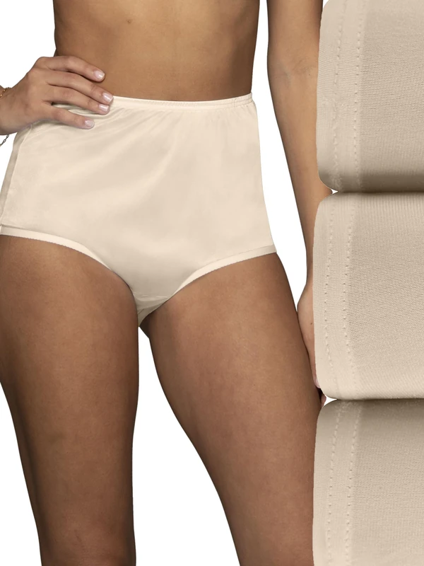 Vanity Fair Women's Perfectly Yours Ravissant Tailored Nylon Brief (Pack of 3) - Pink -