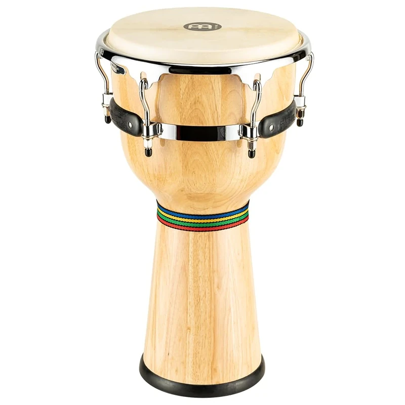 Meinl Percussion Floatune Djembe Instrument - Large Handdrum - With Goat Head - Diameter 12 Inches - Siam Oak, Natural / High Gloss (DJW3NT)