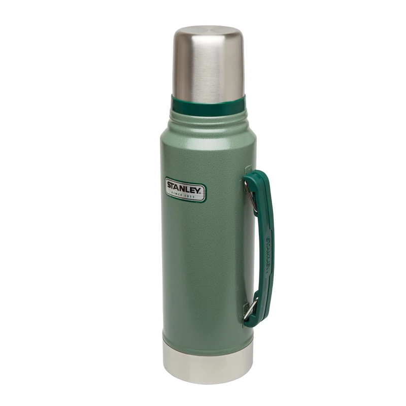 Stanley 1913 Classic Legendary Thermal Flask 1L - Keeps 24 Hours Hot Or Cold - Stainless Steel Insulated Bottle - BPA-Free - Dishwasher Safe - Leakproof Lid Serves As A Cup - Hammertone Green