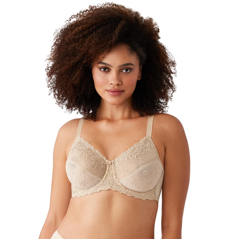 Wacoal Women's Renaissance Rose Embroidered Underwire Bra, Buff, 36C