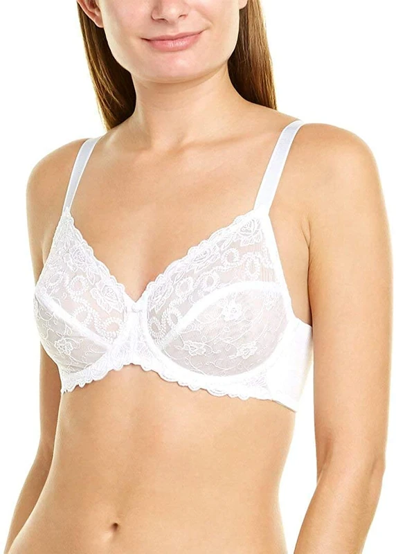 Wacoal Women's Renaissance Rose Embroidered Underwire Bra, White, 38D