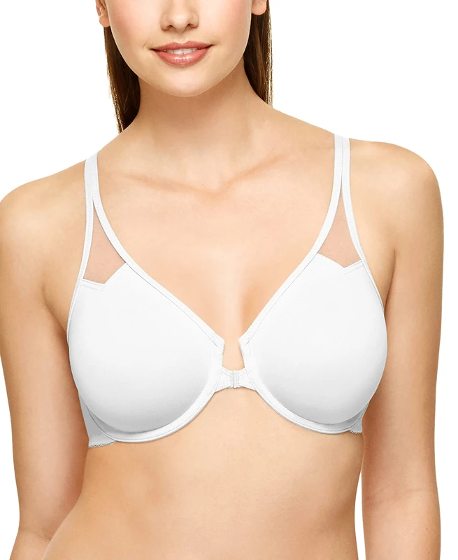 Wacoal Womens Body by Unlined Underwire Racerback Bra, White, 32DD