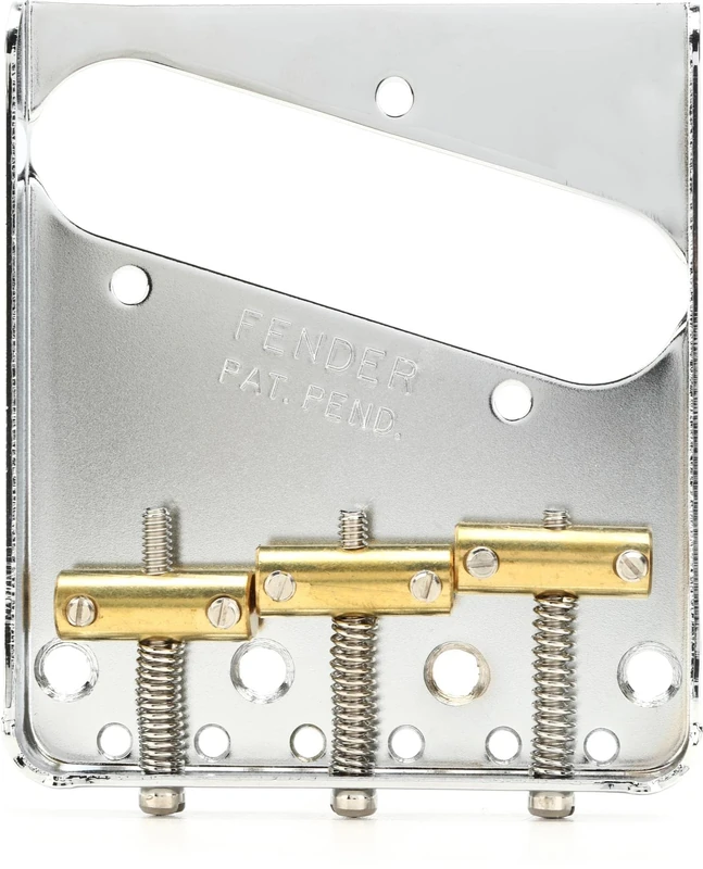 Fender 3-Saddle American Vintage Telecaster® Bridge Assembly with Brass Saddles (Chrome)