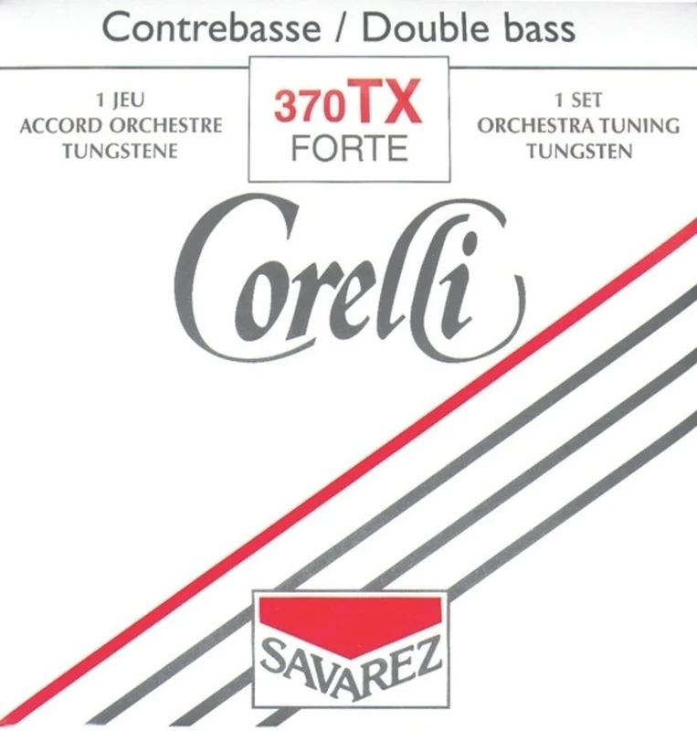 SAVAREZ - 370TX SET STRONG TENSION TX Set of Strings, for Double Bass, Strong Tension TX, from the Corelli Series by Savarez, Made of Tungsten