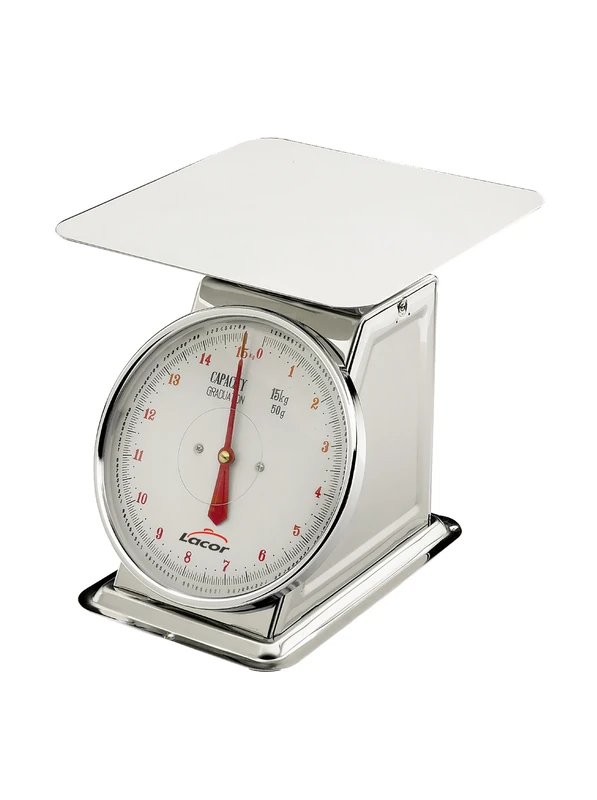 Lacor-61715-MECHANICAL Scale W/Flat TOP ST.ST.15 KG
