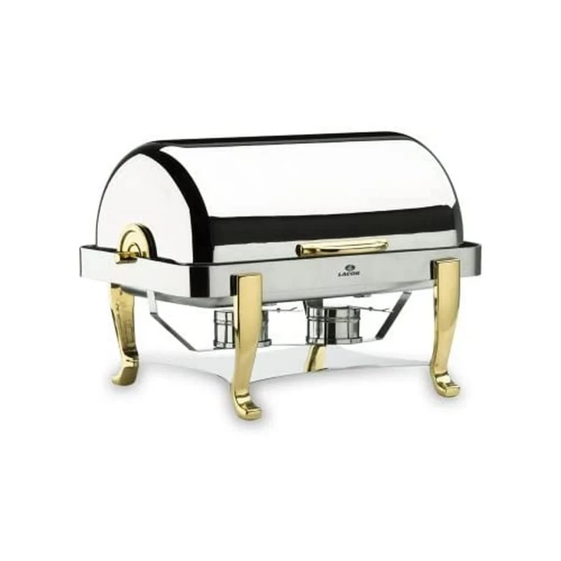 Lacor-69015-CHAFING Dish ROLL TOP Brass Legs 1/1