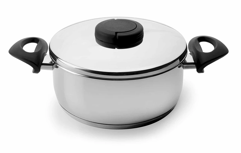 Lacor 85020 Studio Casserole with Lid, 20 cm, Black/Silver