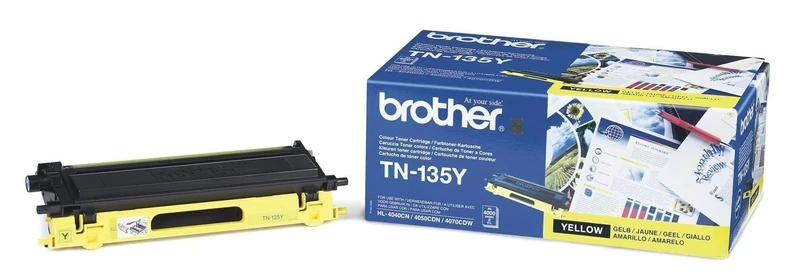 Brother TN-135Y Toner Cartridge, Yellow, Single Pack, High Yield, Includes 1 x Toner Cartridge, Brother Genuine Supplies