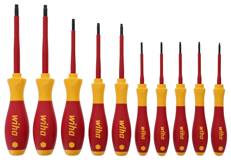Wiha 32592 Torx Screwdriver Set with SoftFinish Handle, 1000 Volt, 10 Piece
