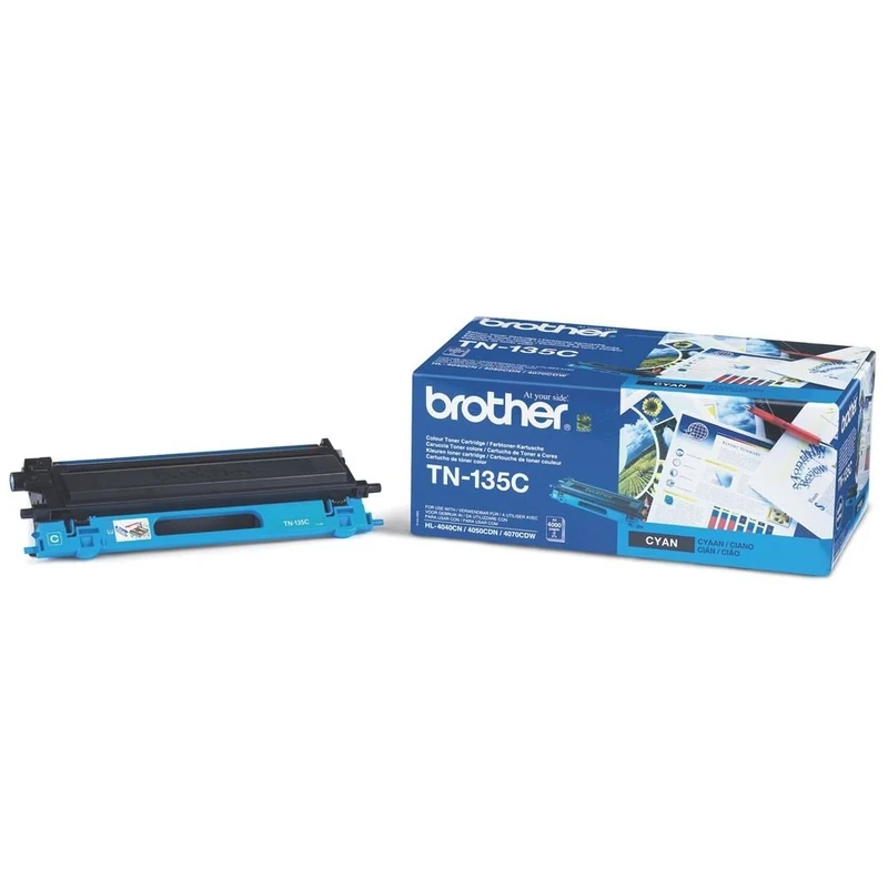 Brother TN-135C High Yield Cyan Toner Cartridge - Original, for HL-4040CN, 4050CDN, 4070CDW, DCP-9040CN, 9042CDN, 9045CDN, MFC-9440CN, 9450CDN, 9840CDW - 4000 Page Yield