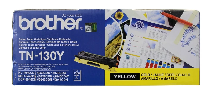 Brother TN-130Y Toner Cartridge, Yellow, Single Pack, Standard Yield, Includes 1 x Toner Cartridge, Brother Genuine Supplies