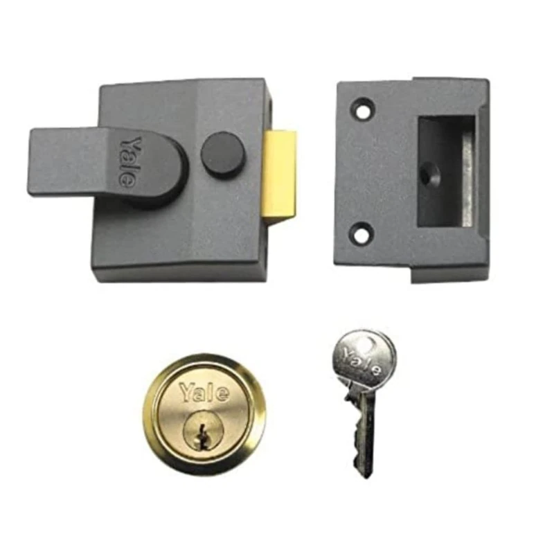 YALE YALP85DMGSC P-85-DMG-SC-40-Deadlocking Nightlatch Finish, High Security with Automatic Deadlock, Dark Metallic Gray, 40