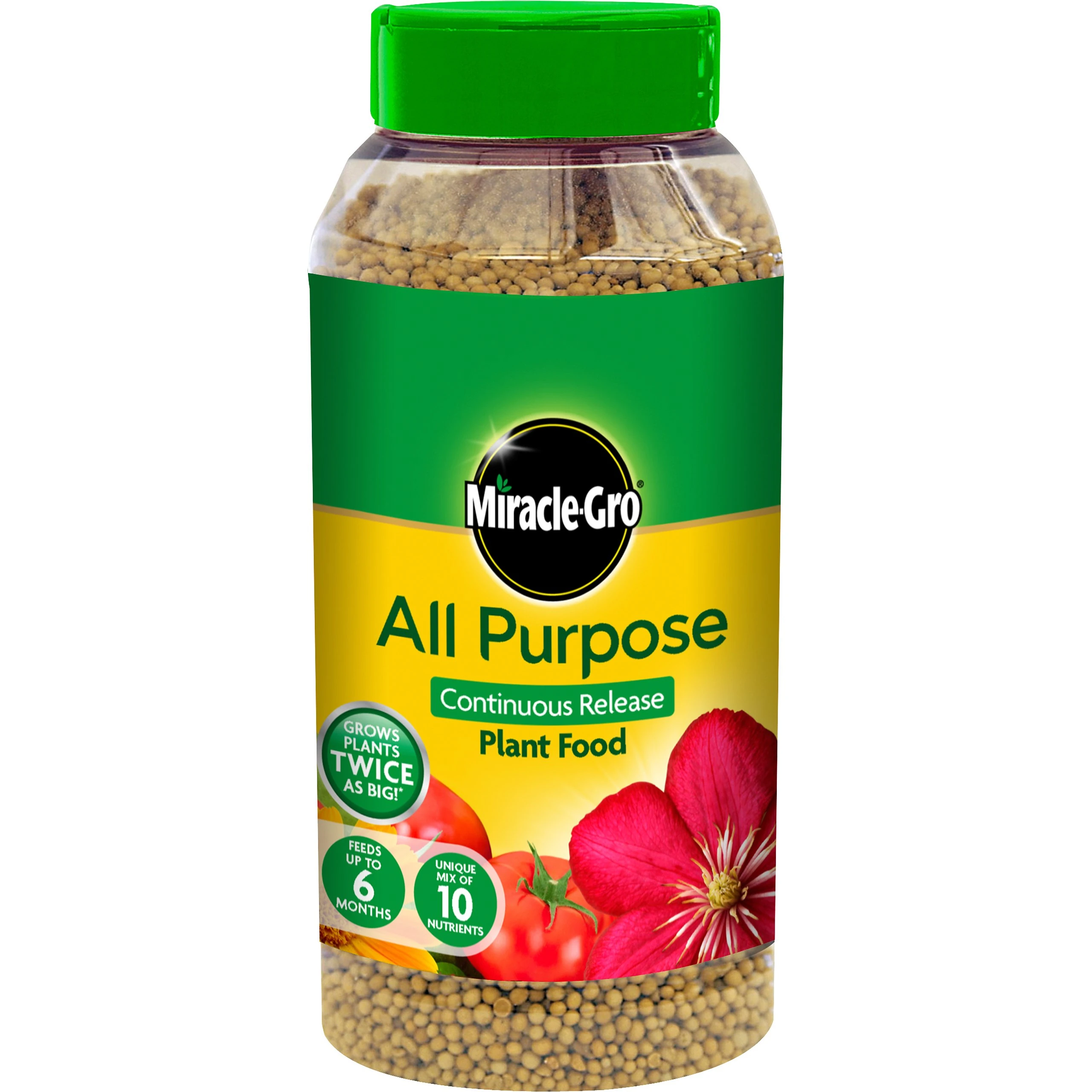Miracle-Gro 17684 All Purpose Continuous Release Plant Food 1 kg, Green, Brown