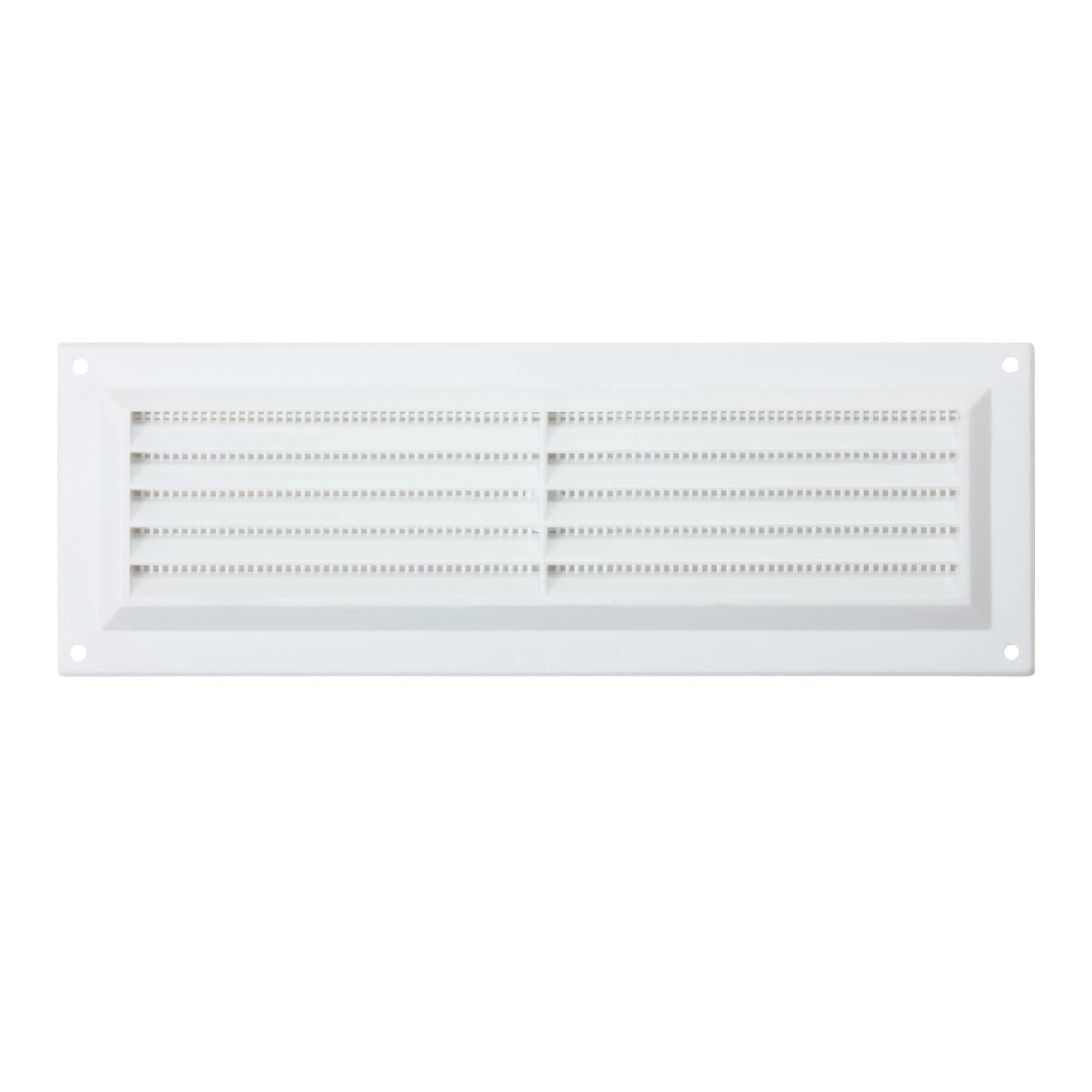Map Plastic Louvre Air Vent with Flyscreen, White, 9" x 3" (229mm x 76mm), Single Brick Cover for Interior & Exterior Use