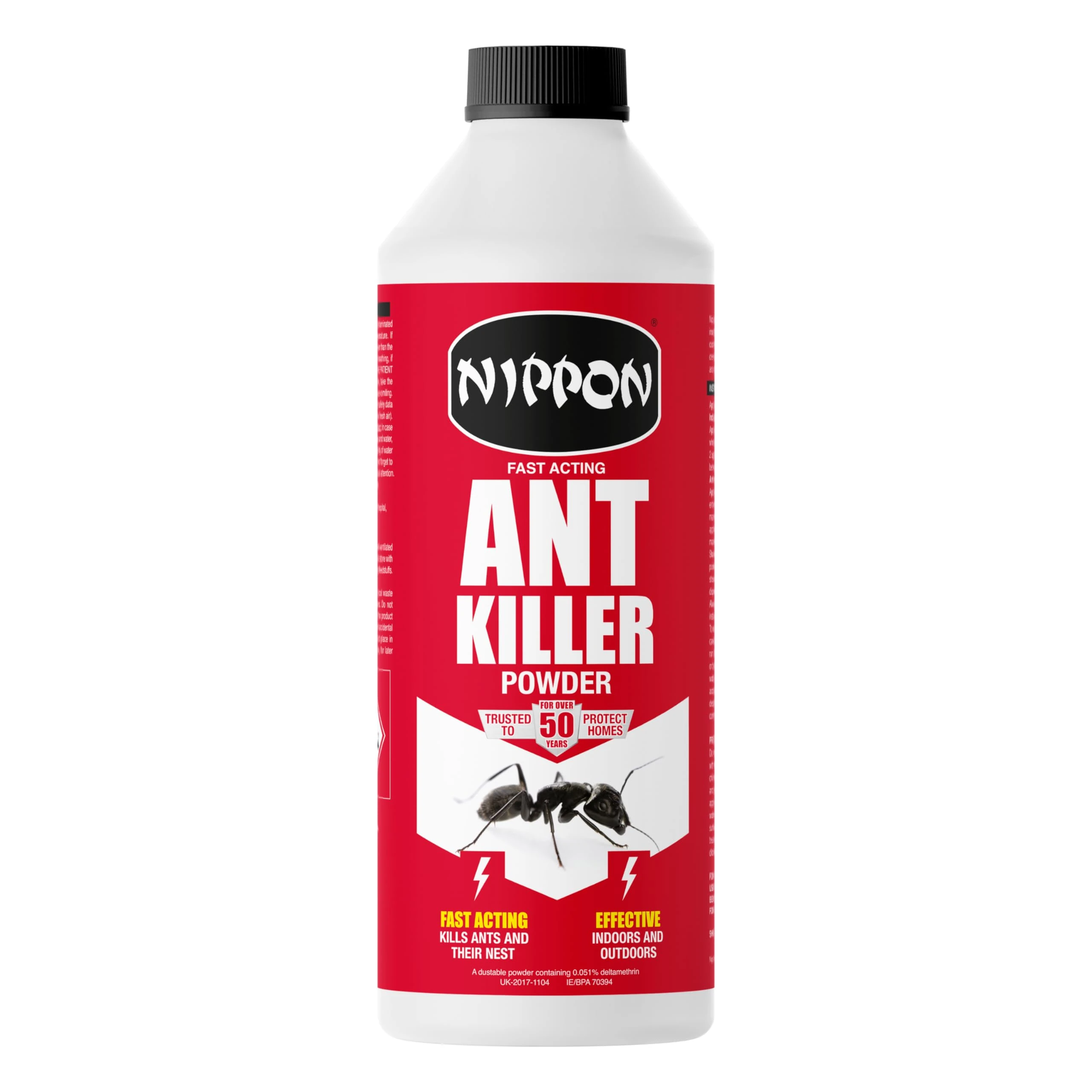 Nippon Ant Killer Powder, Up To 6 Months Control, Indoor And Outdoor Use, Fast Acting, Kills On Contact, Suitable For Cockroaches, Beetles, Earwigs, Silverfish And Woodlice- 500G