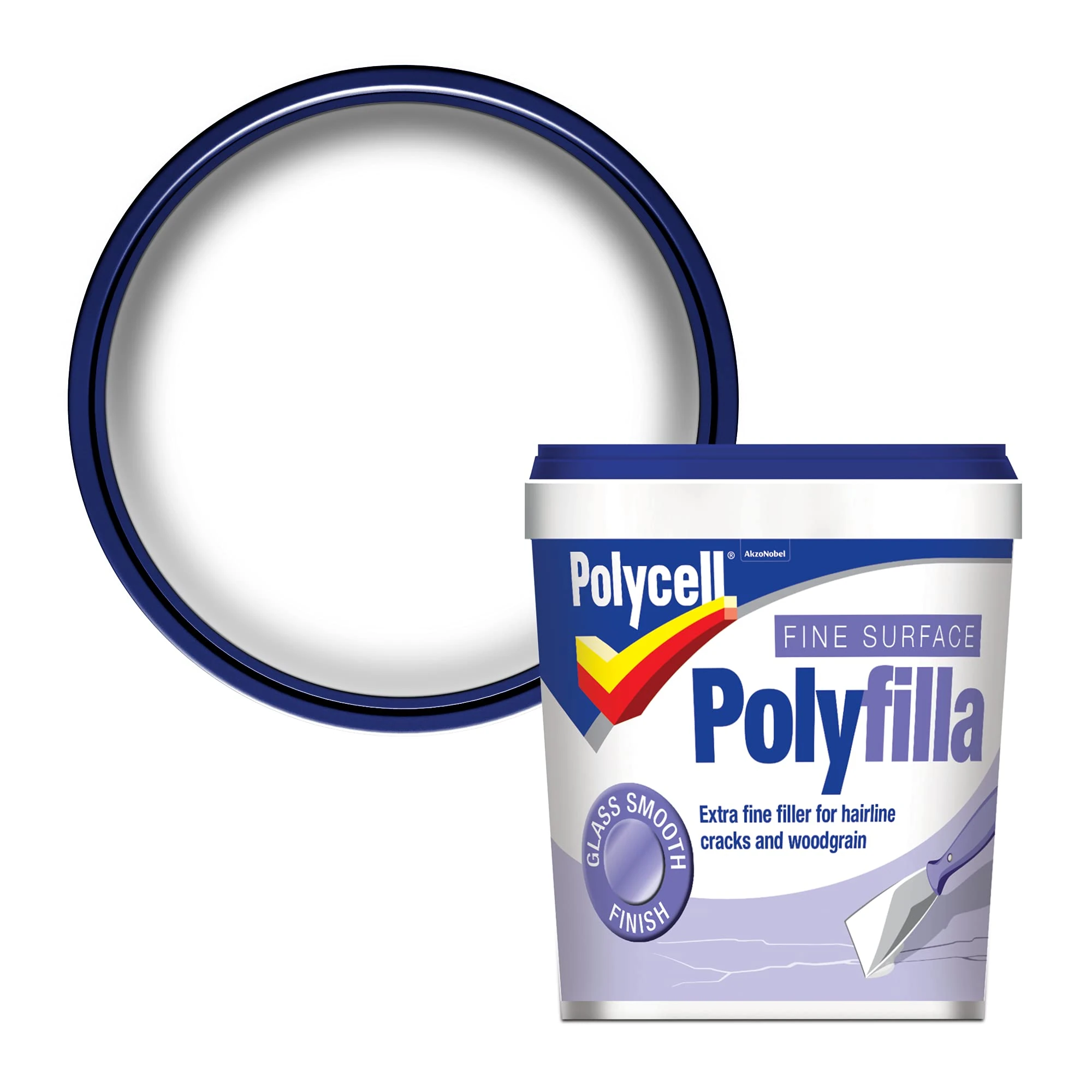 Polycell PLCFSF500GS Fine Surface Filler Tub, 500 g, White