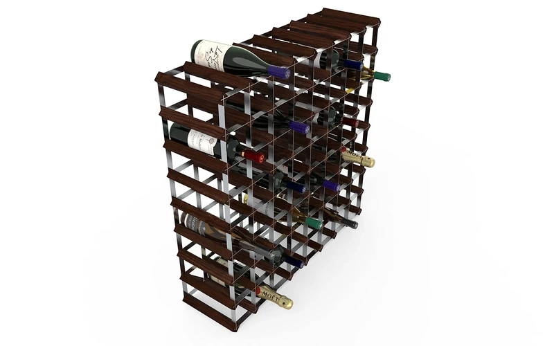 RTA 72 Bottle Traditional Wine Rack-Kit-Dark Pine (FSC), Storage, brown