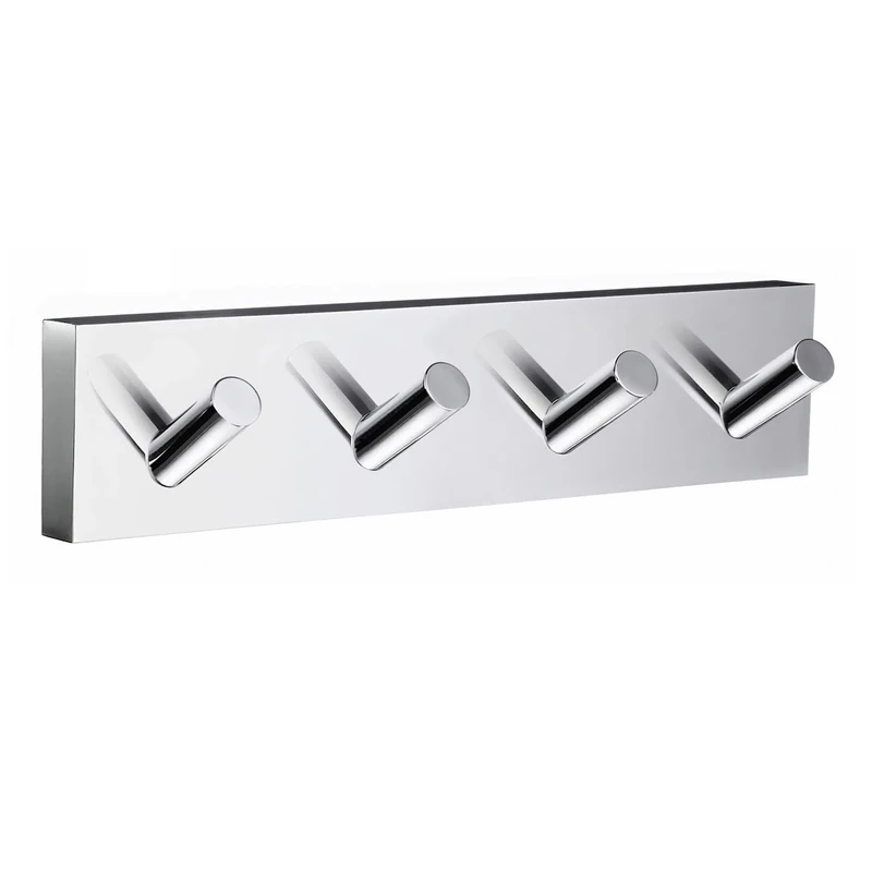 Smedbo "House" Chromed Quadruple Towel Hook, Polished Chrome, 17.8 x 4 x 4 cm, Silver