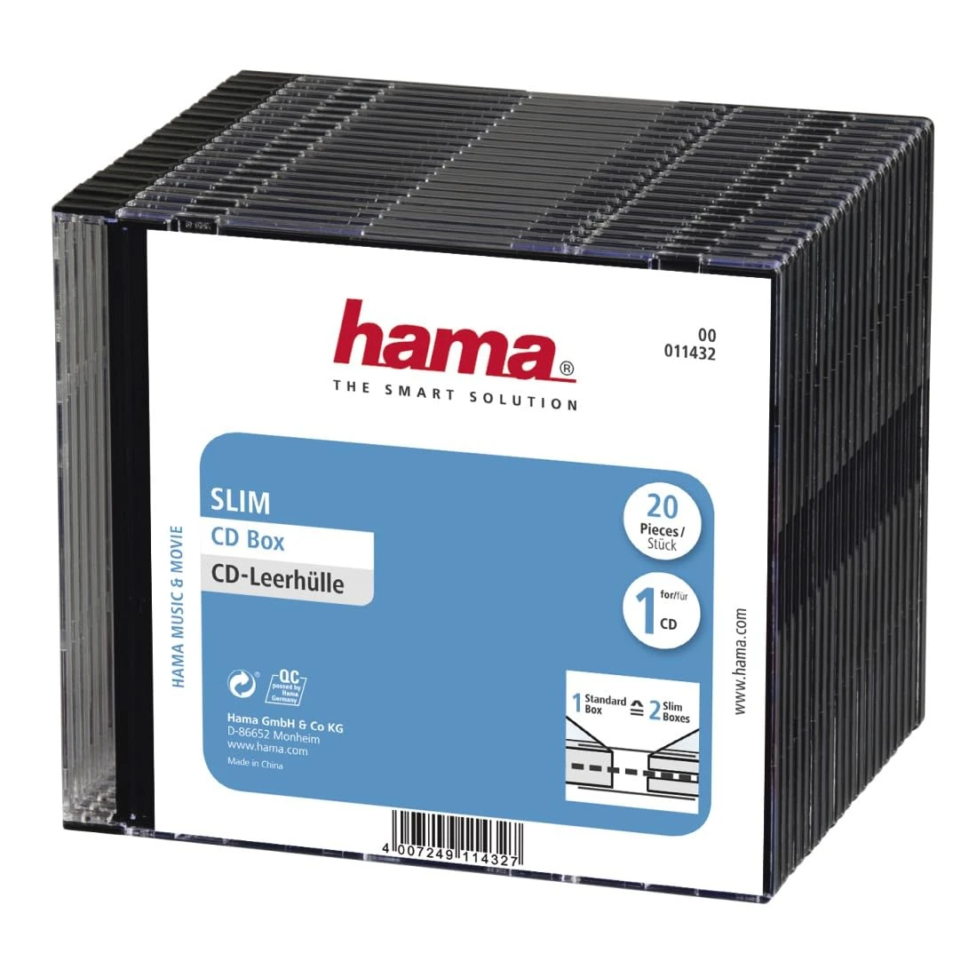 Hama Slim CD Cases | Pack of 20 | Transparent