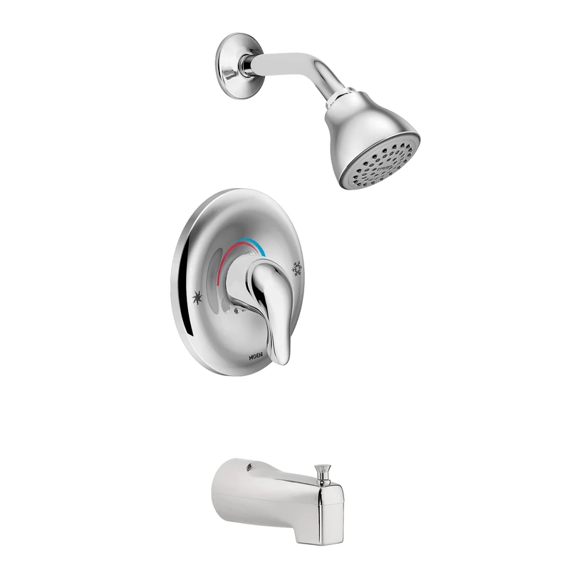 Moen Chateau Chrome Single Handle Posi-Temp Tub and Shower Faucet, Valve Included, L2353 - Image 1