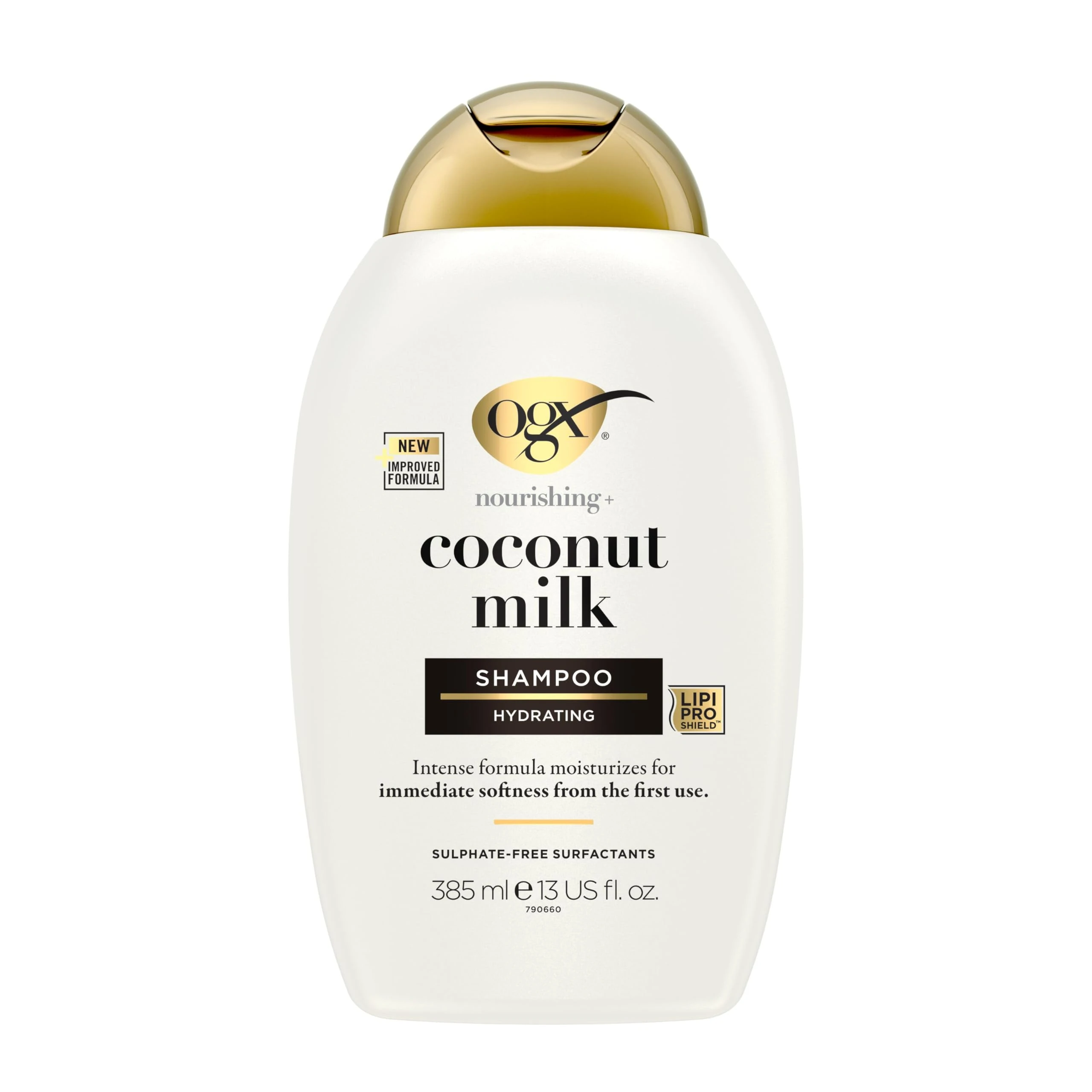 OGX Nourishing with Coconut Milk Hydrating Shampoo, Intensely Moisturizes for Immediate Softness from the First Use, Sulfate Free, 385ml