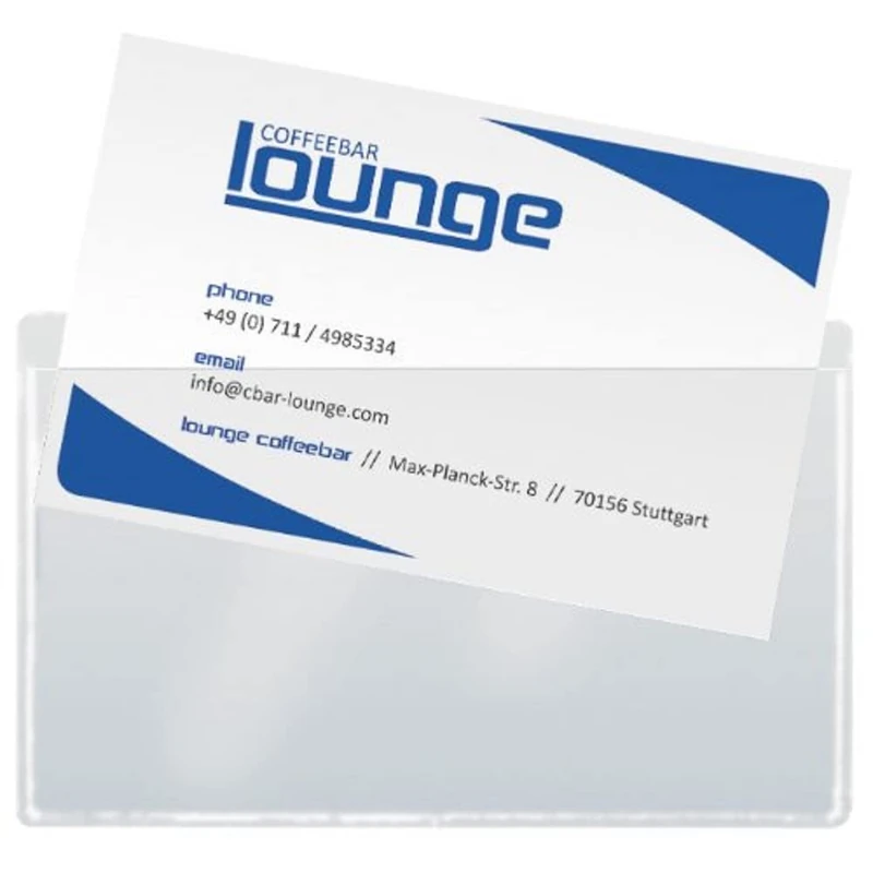 SIGEL VZ115 Business Card pockets, clear, self-adhesive, 100 Pieces