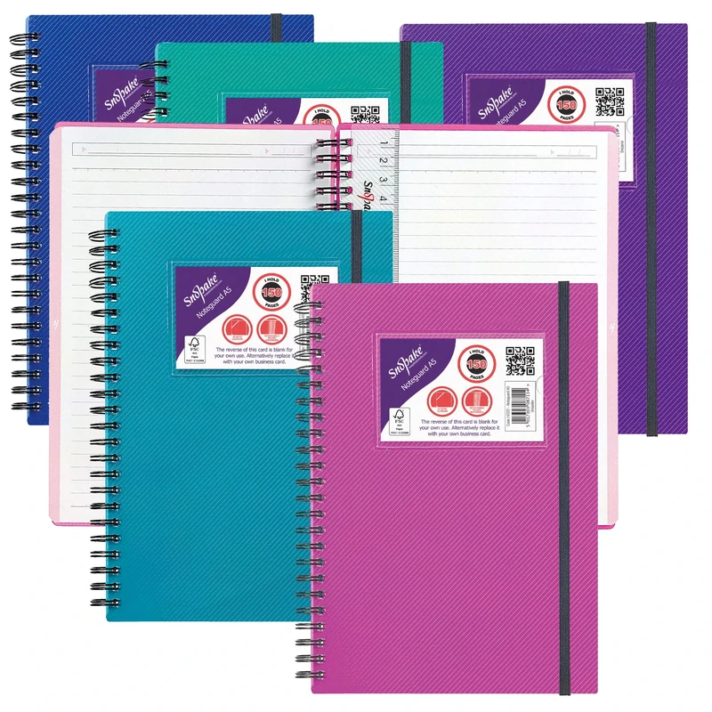Snopake A5 NoteGuard Hardback Notebook – Electra Assorted [Pack of 5] Ref: 14322