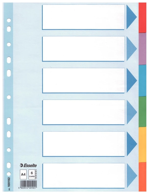 Esselte CF20 Inter Calar Carton 6 Tcolors A4 - Image 1
