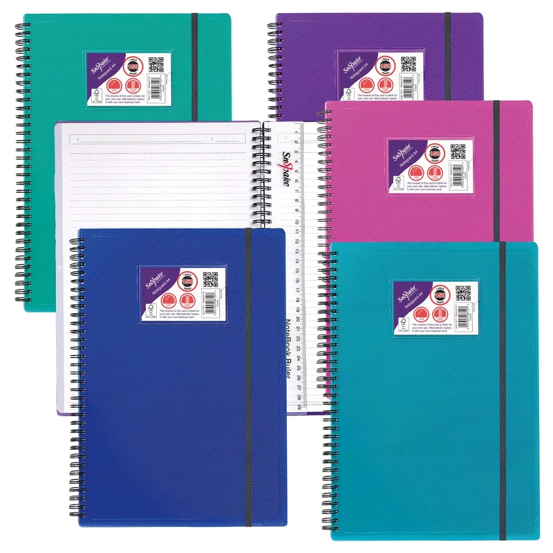 Snopake A4 NoteGuard Hardback Notebook - Electra Assorted [Pack of 5] Ref: 14321